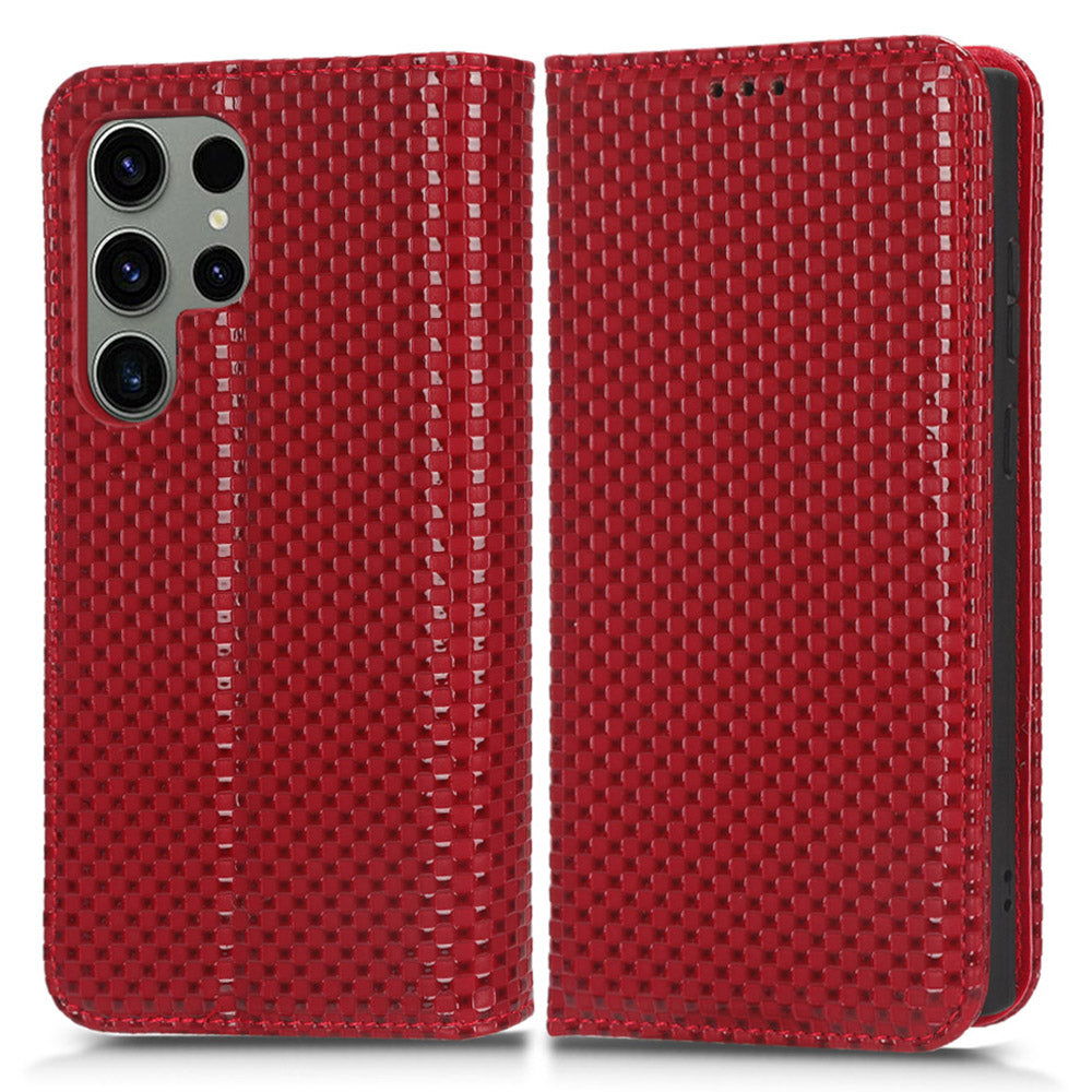 Grid Texture Leather Case for Samsung Galaxy S23 Ultra Wallet Phone Case Folio Flip Cover with Stand Grid Texture Leather Case for Samsung Galaxy S23 Ultra Wallet Phone Case Folio Flip Cover with Stand